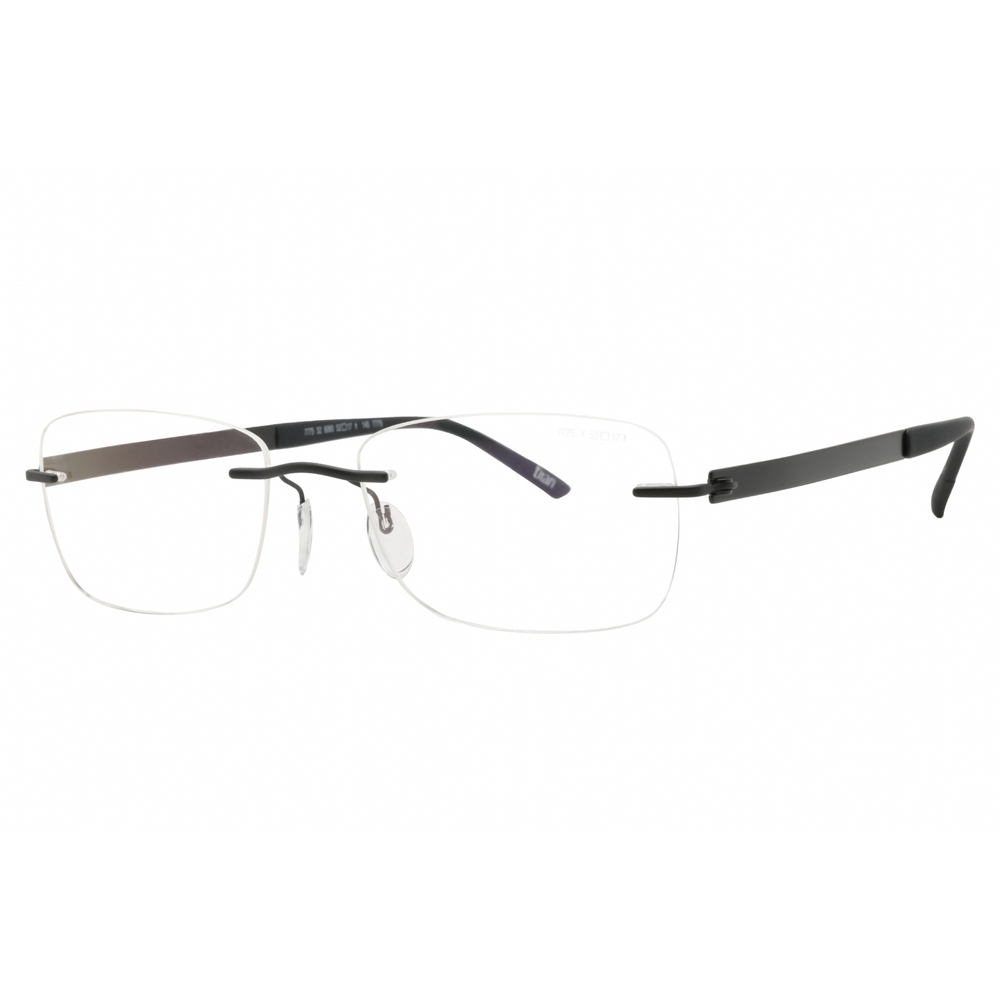 NWT Silhouette Titan impessions 7775/52 Black Chrome Rectangle 52mm Eyeglasses